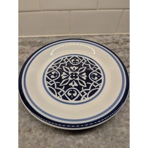 TARGET HOME CATALINA MEDALLION BLUE ‎ CHINA SALAD PLATE 8 7/8 INCHES